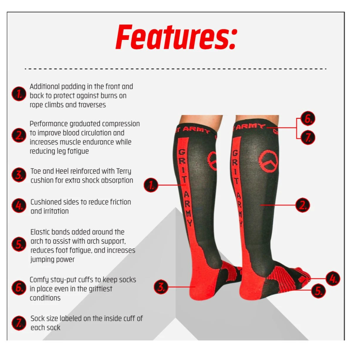 Grit Army high compression socks
key features