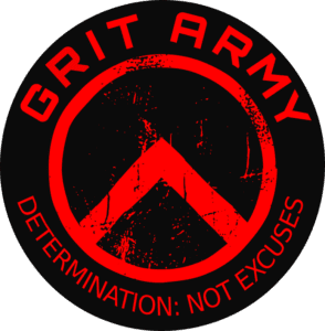 Grit Army Black circle Logo with determination