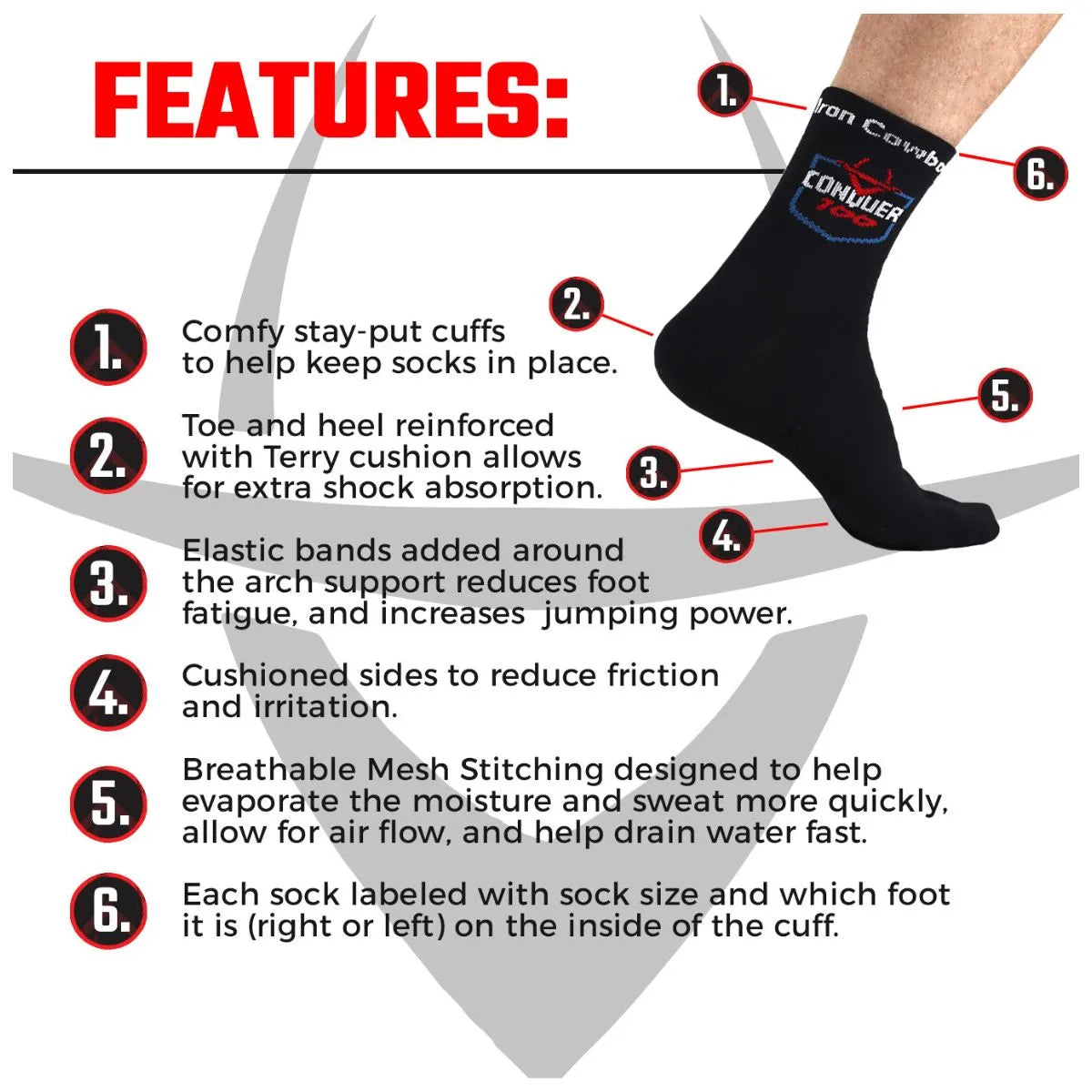 Iron Cowboy Conquer 100 Special Edition Crew Socks